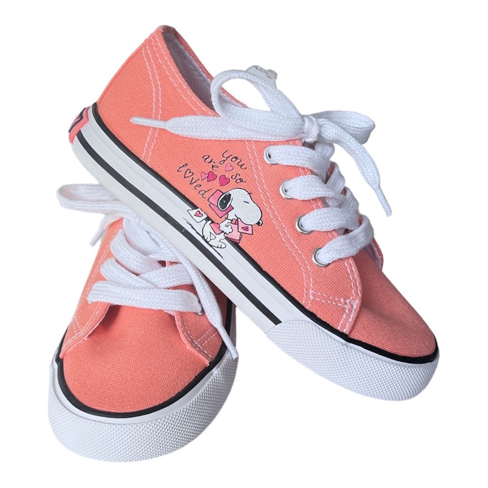 Peanuts Snoopy You Are So Loved Low Top Sneakers Peach Pink Size 10